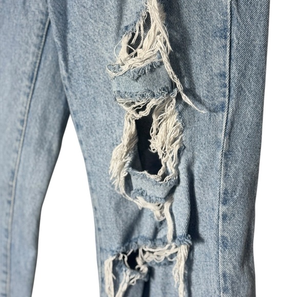 Pacsun Straight Leg Jeans‎ Size 28 High Rise Button Fly Distressed Light Wash - Picture 4 of 11